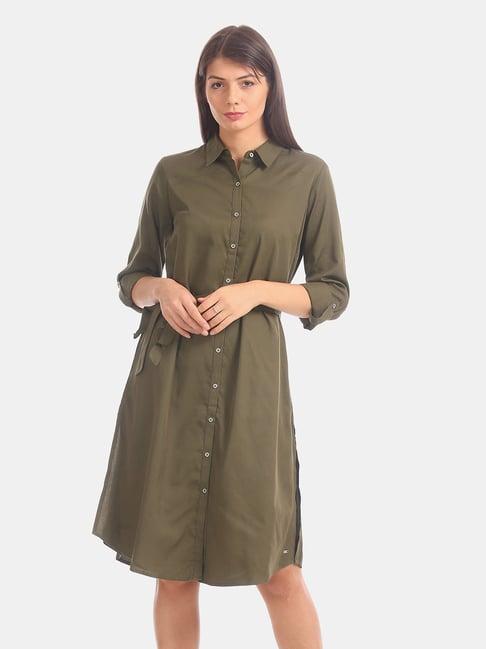 u.s. polo assn. olive regular fit shirt dress