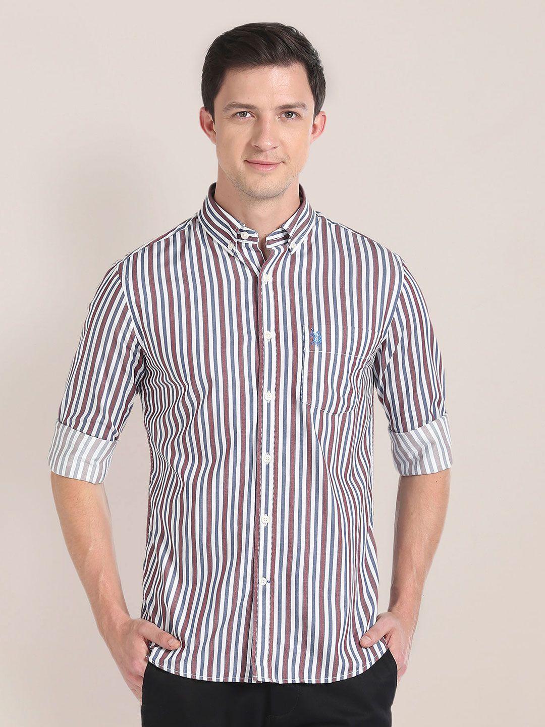 u.s. polo assn. opaque striped casual shirt