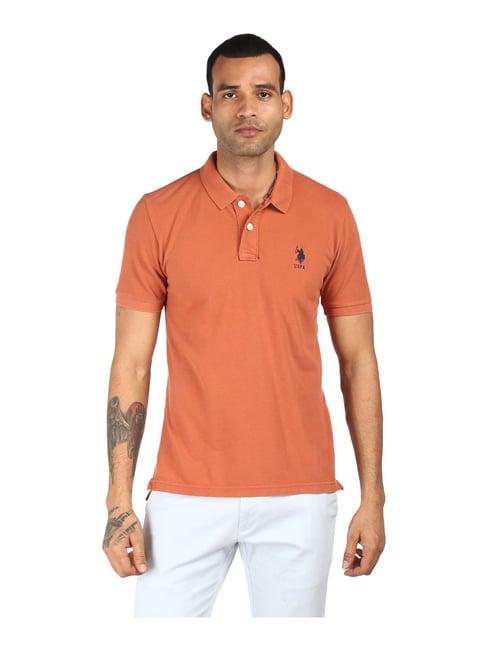 u.s. polo assn. orange regular fit polo t-shirt