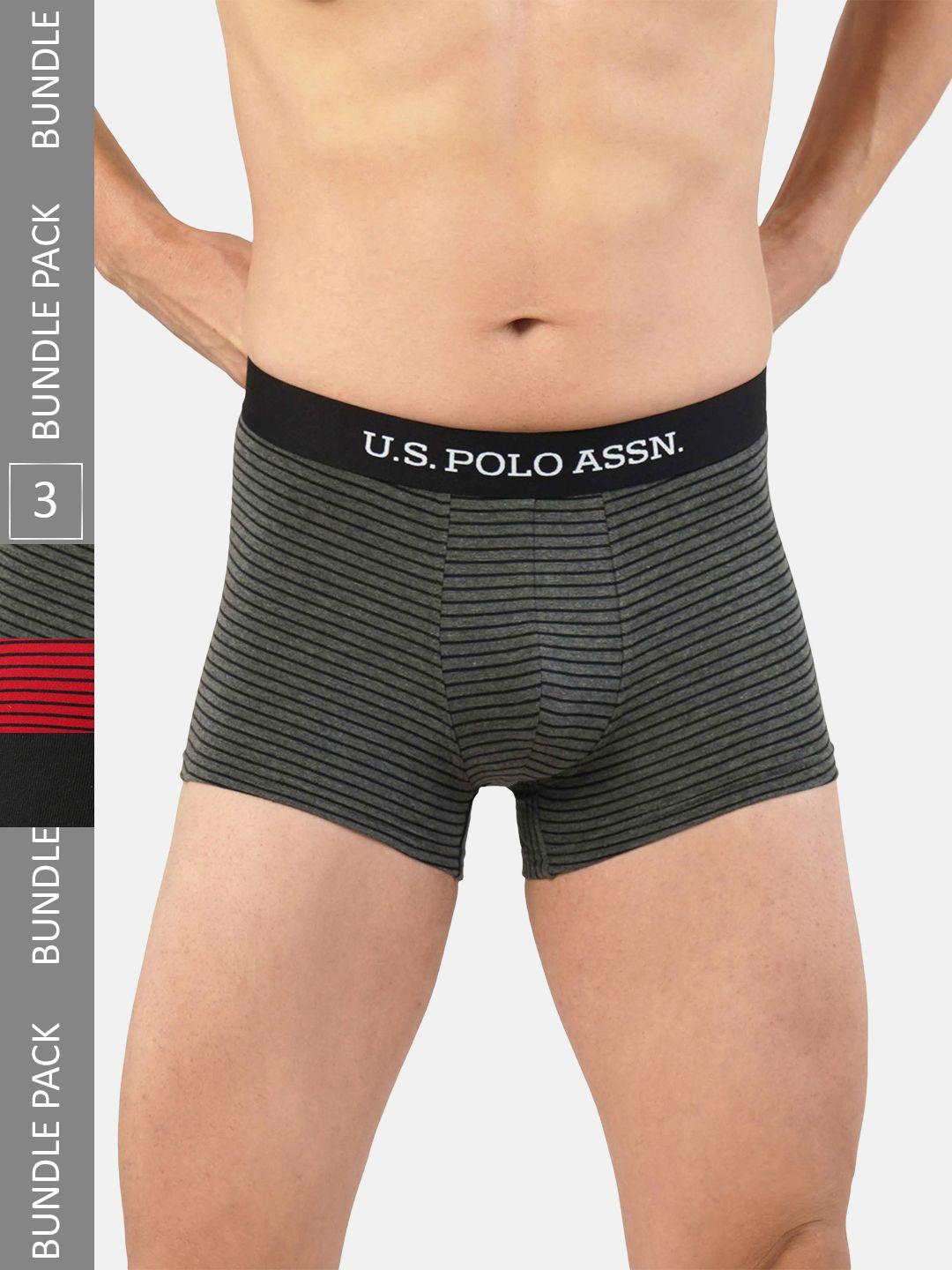 u.s. polo assn. pack of 3 outer elastic cotton trunk