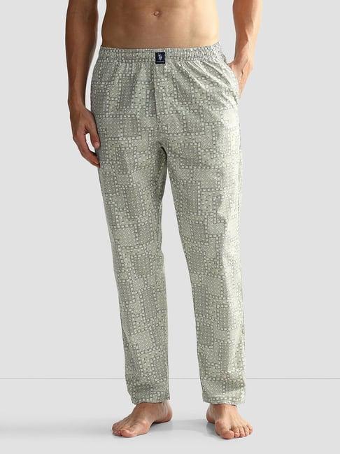 u.s. polo assn. pista green regular fit printed lounge pants