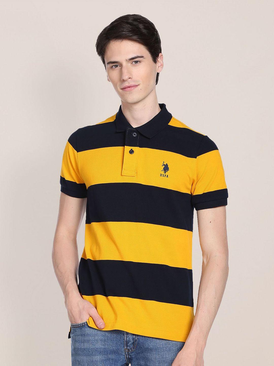 u.s. polo assn. plus size striped polo collar pure cotton slim fit t-shirt