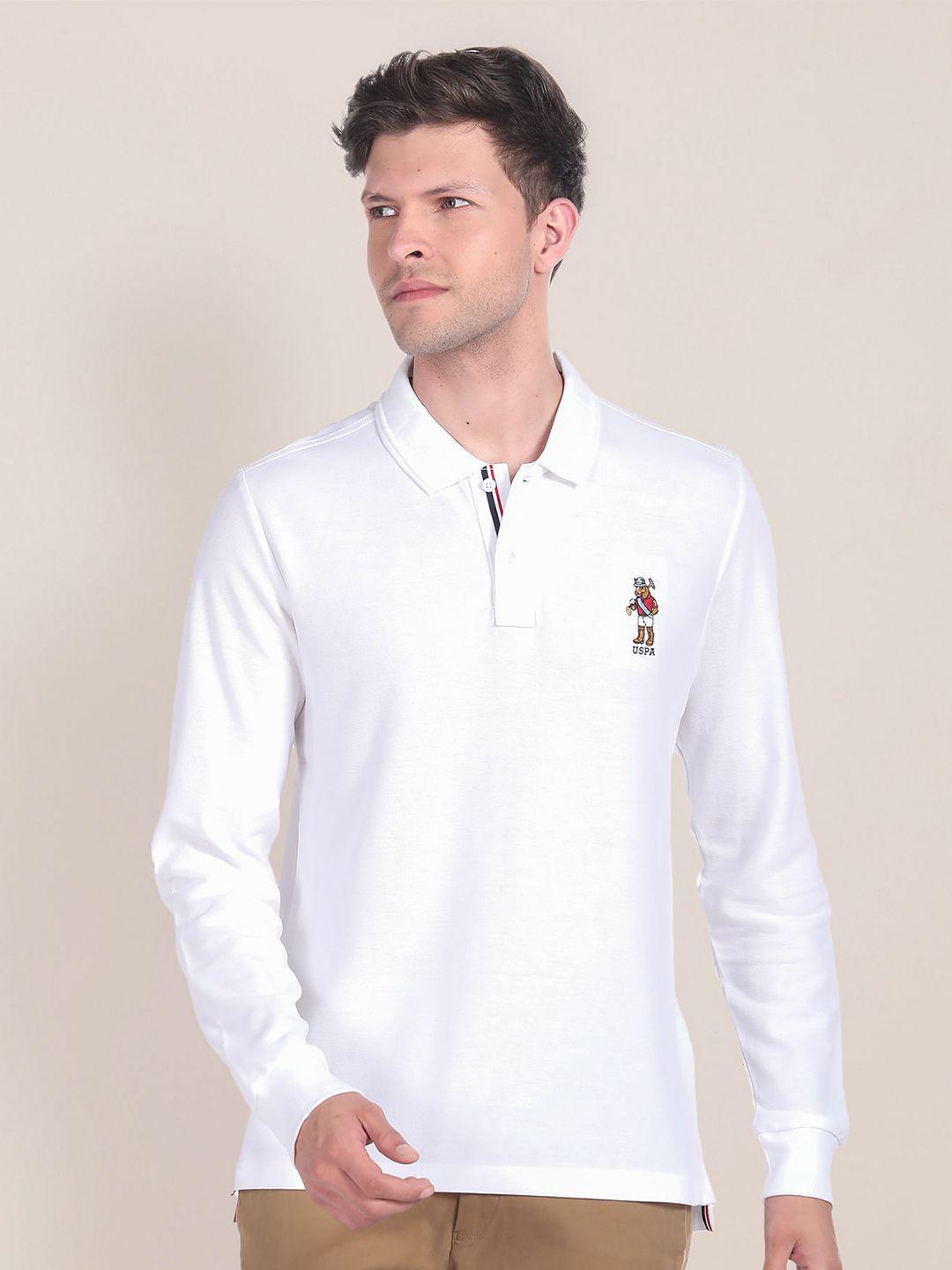 u.s. polo assn. polo collar long sleeves casual pure cotton t-shirt