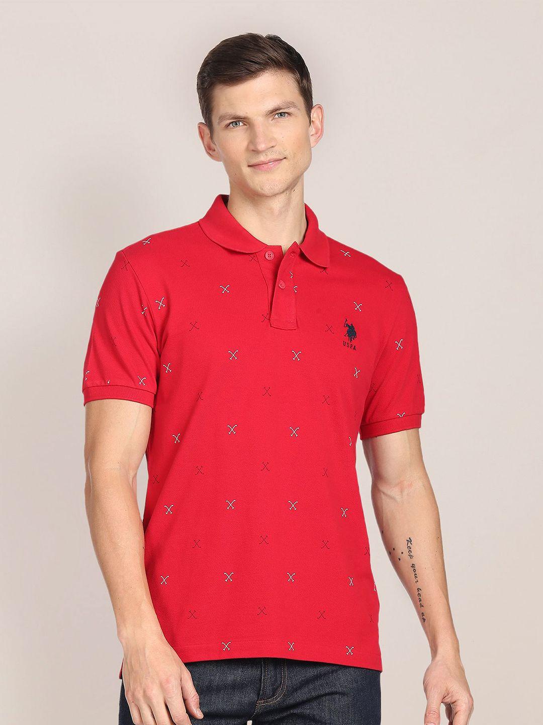 u.s. polo assn. printed polo collar pure cotton t-shirt