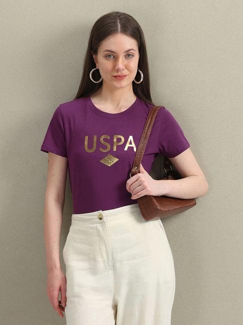 u.s. polo assn. purple graphic print t-shirt