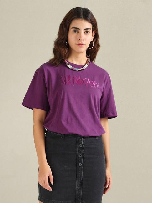 u.s. polo assn. purple printed t-shirt