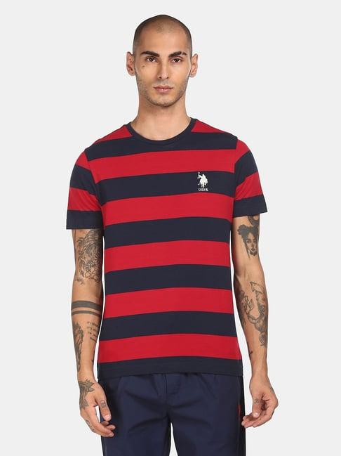 u.s. polo assn. red & navy crew t-shirt