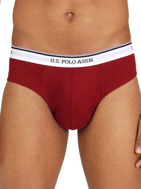 u.s. polo assn. red cotton regular fit briefs