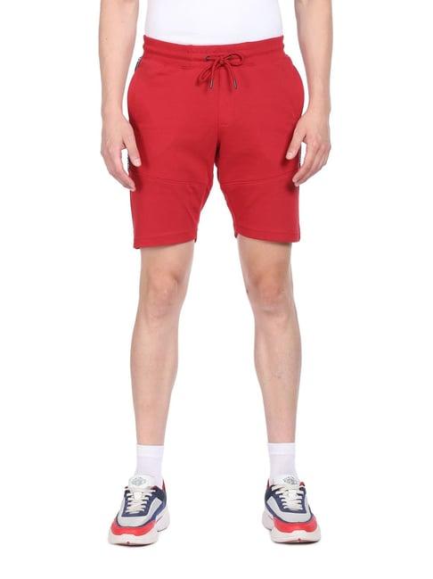 u.s. polo assn. red cotton regular fit printed shorts