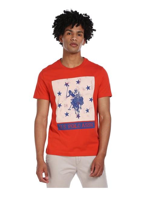 u.s. polo assn. red logo printed t-shirt - flexi collection