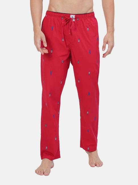 u.s. polo assn. red printed lounge pants