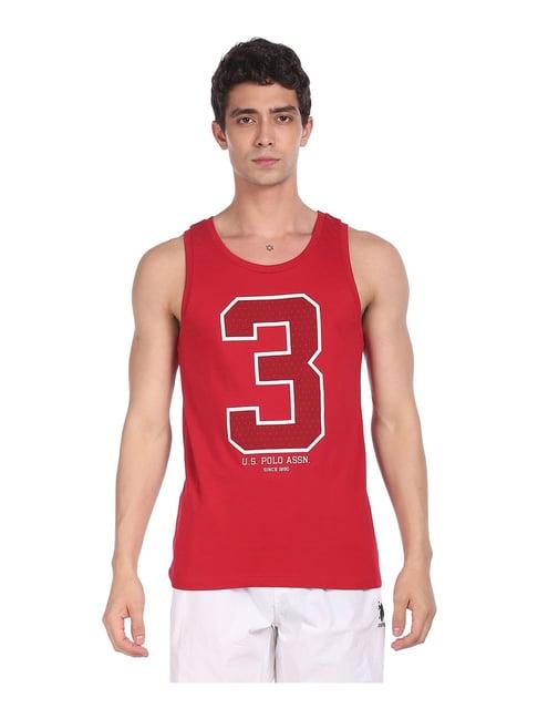 u.s. polo assn. red printed vest