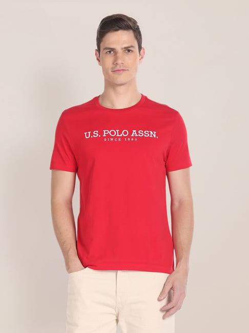 u.s. polo assn. red regular fit cotton crew t-shirt