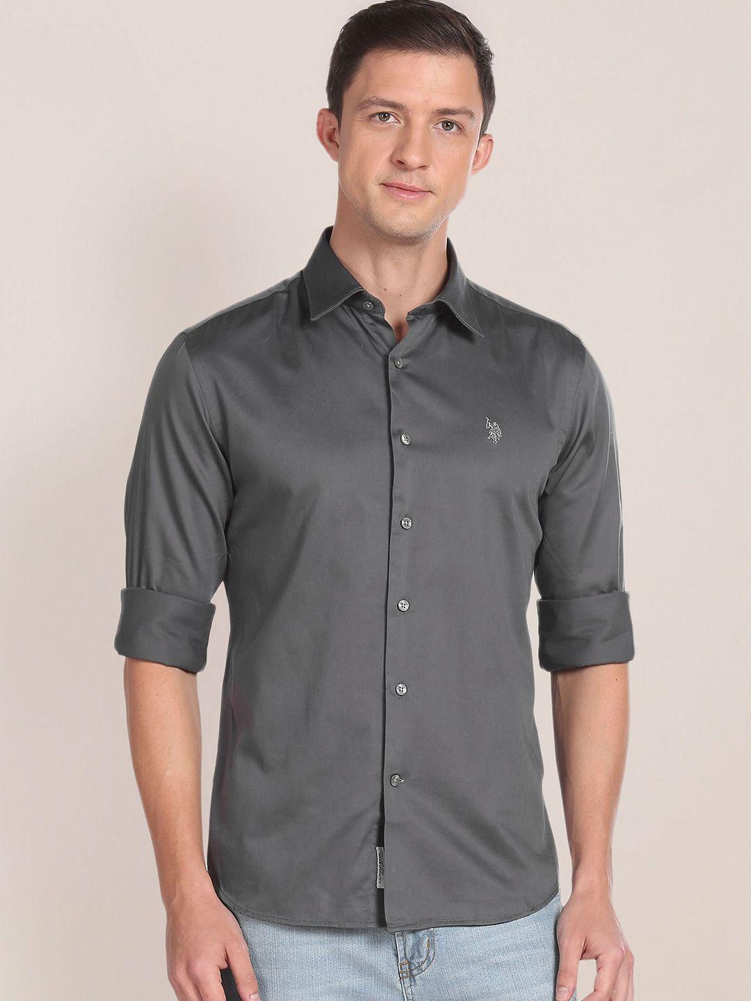 u.s. polo assn. regular fit spread collar casual shirt