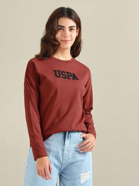 u.s. polo assn. rust embellished t-shirt