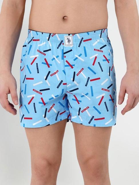 u.s. polo assn. sky blue printed cotton boxers