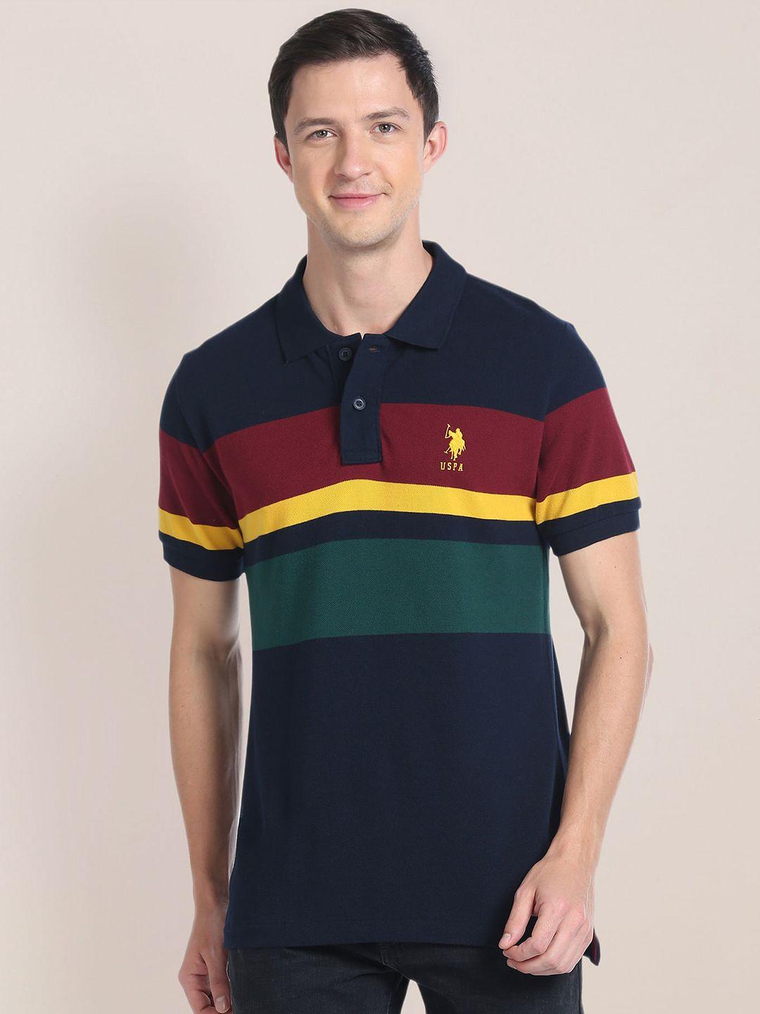 u.s. polo assn. slim fit striped polo collar cotton t-shirt