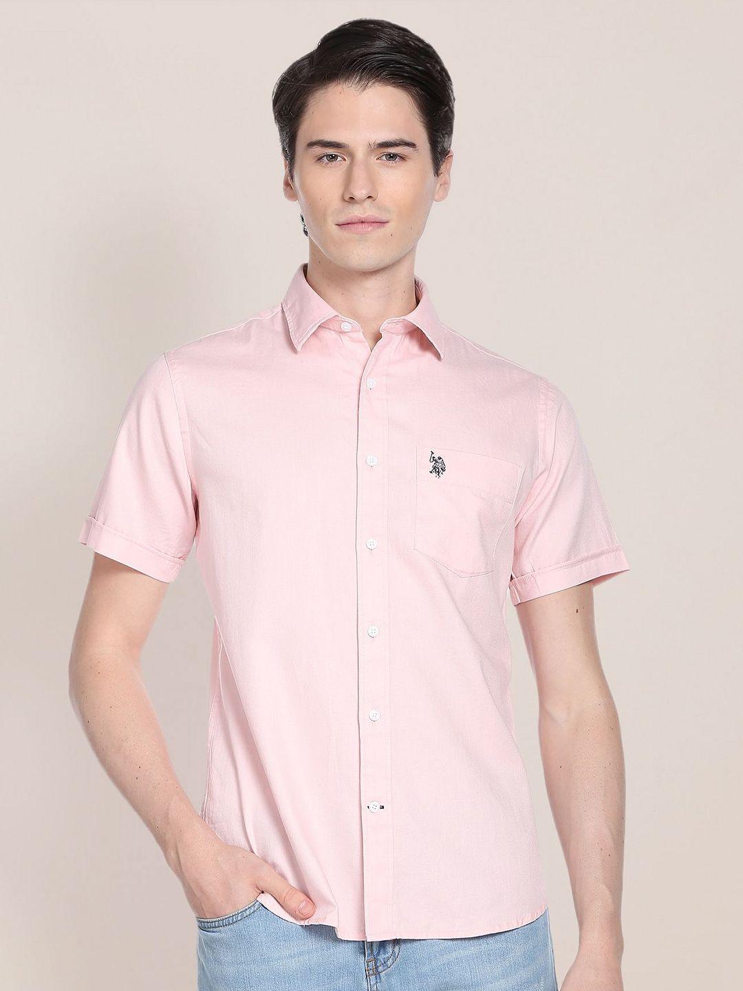 u.s. polo assn. spread collar pure cotton casual shirt