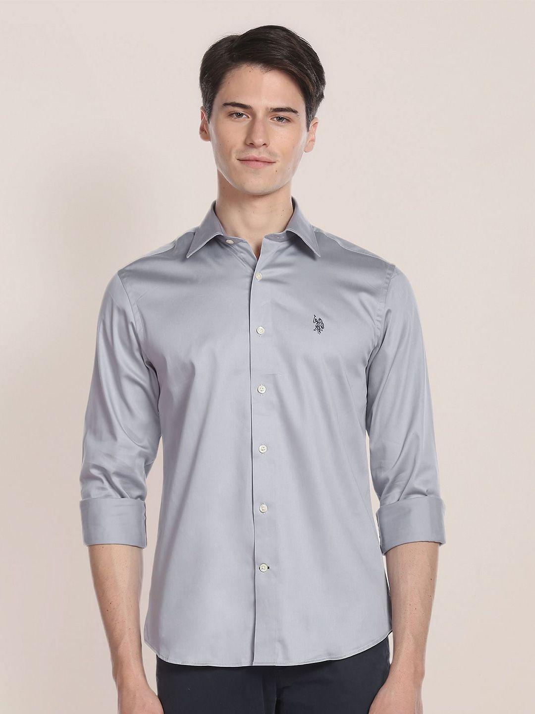 u.s. polo assn. spread collar regular fit cotton casual shirt