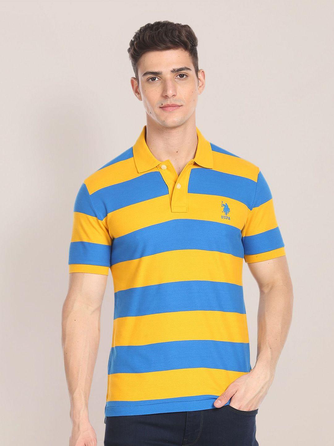 u.s. polo assn. striped polo collar pure cotton t-shirt