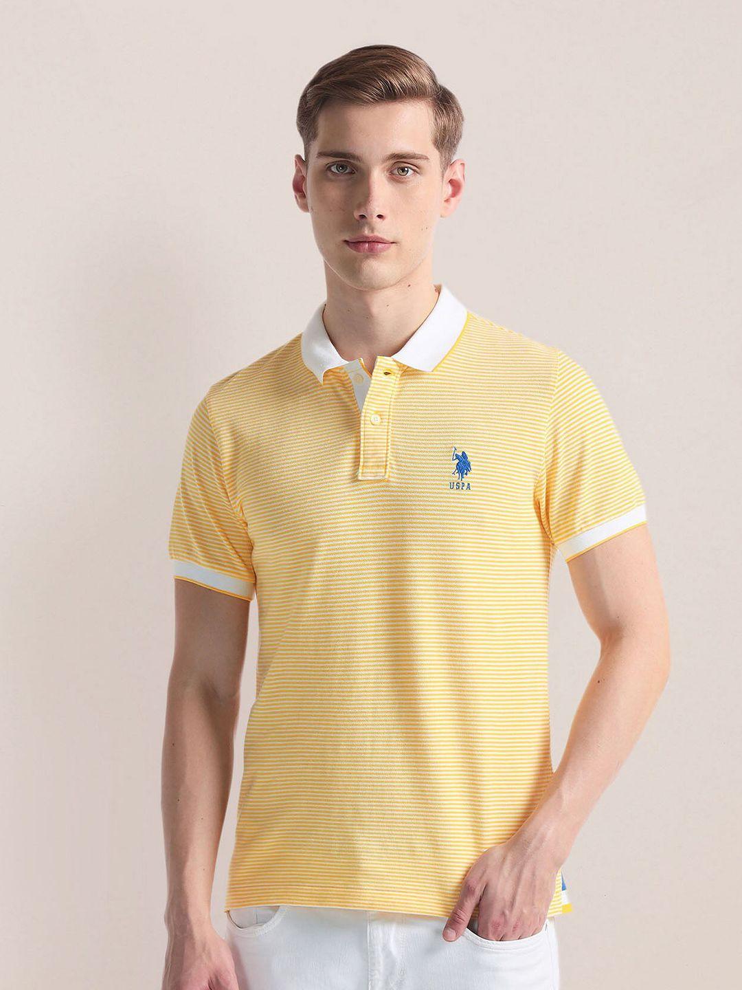 u.s. polo assn. striped printed polo collar slim fit t-shirt