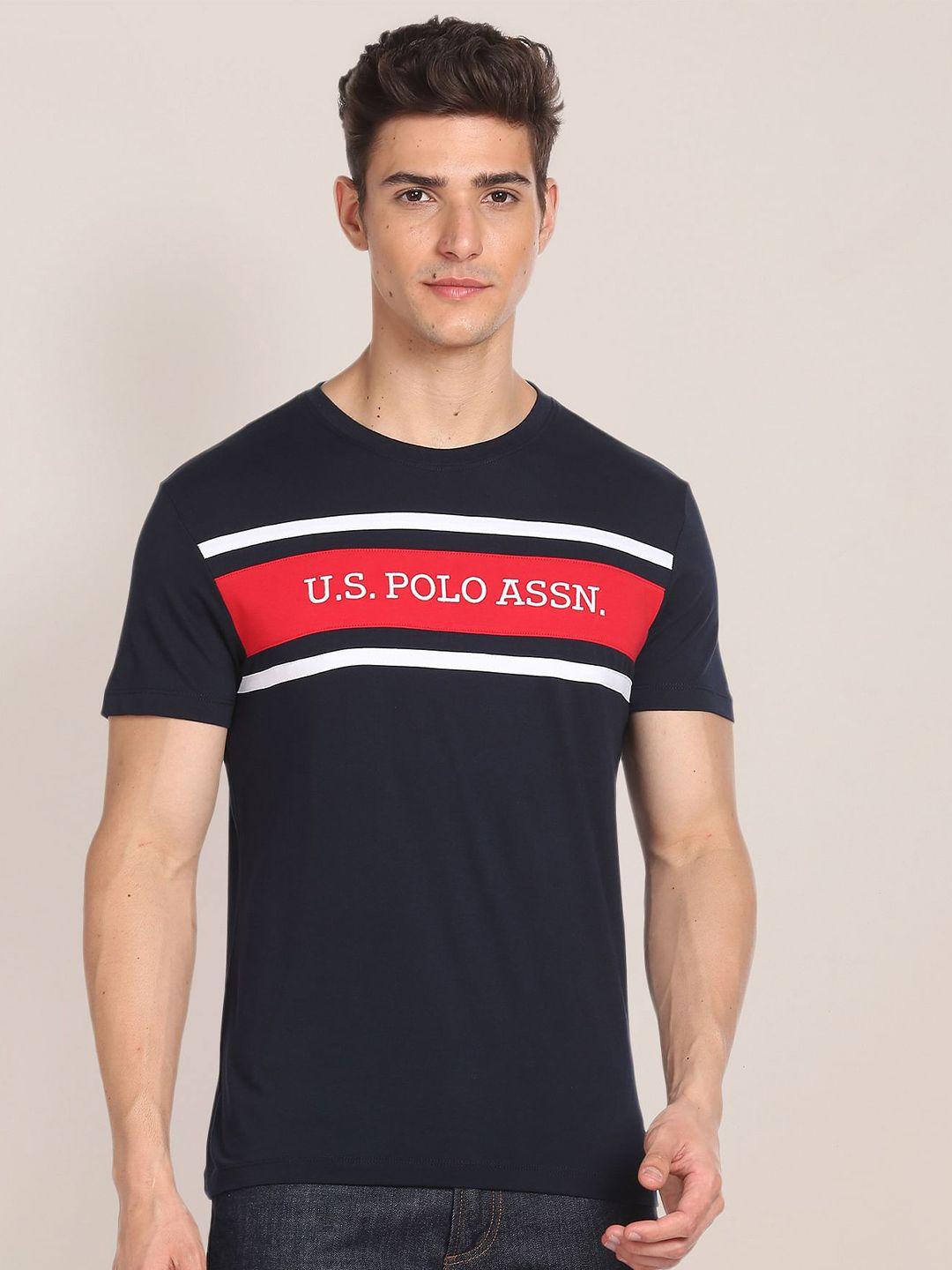 u.s. polo assn. striped round neck pure cotton t-shirt