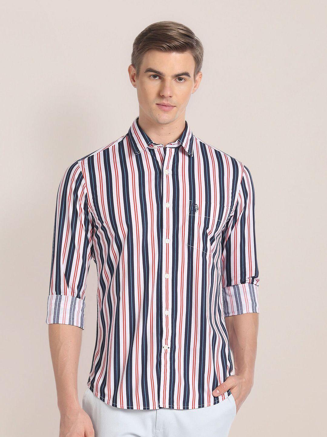 u.s. polo assn. striped spread collar casual shirt