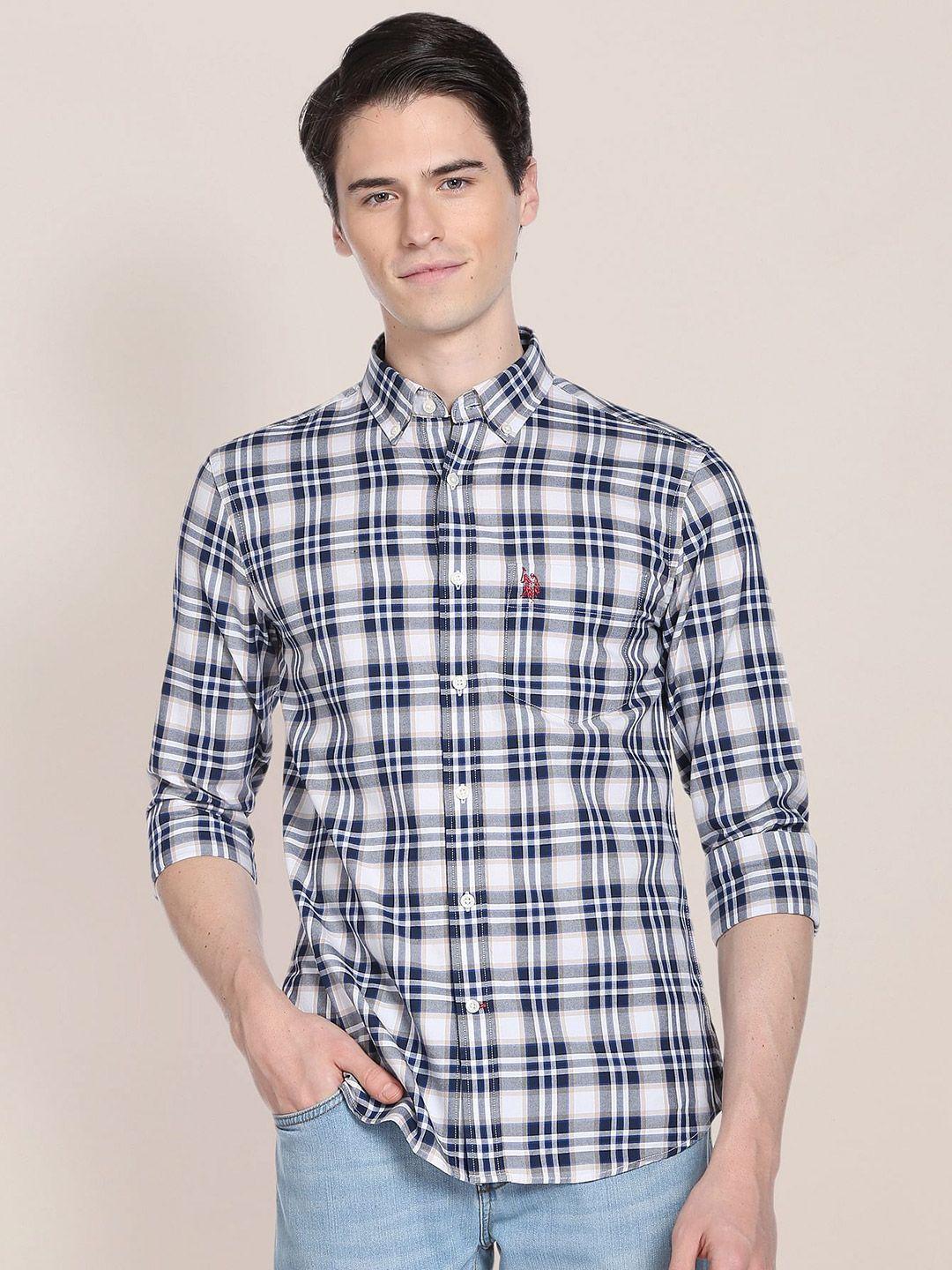 u.s. polo assn. tartan checked oxford casual pure cotton shirt