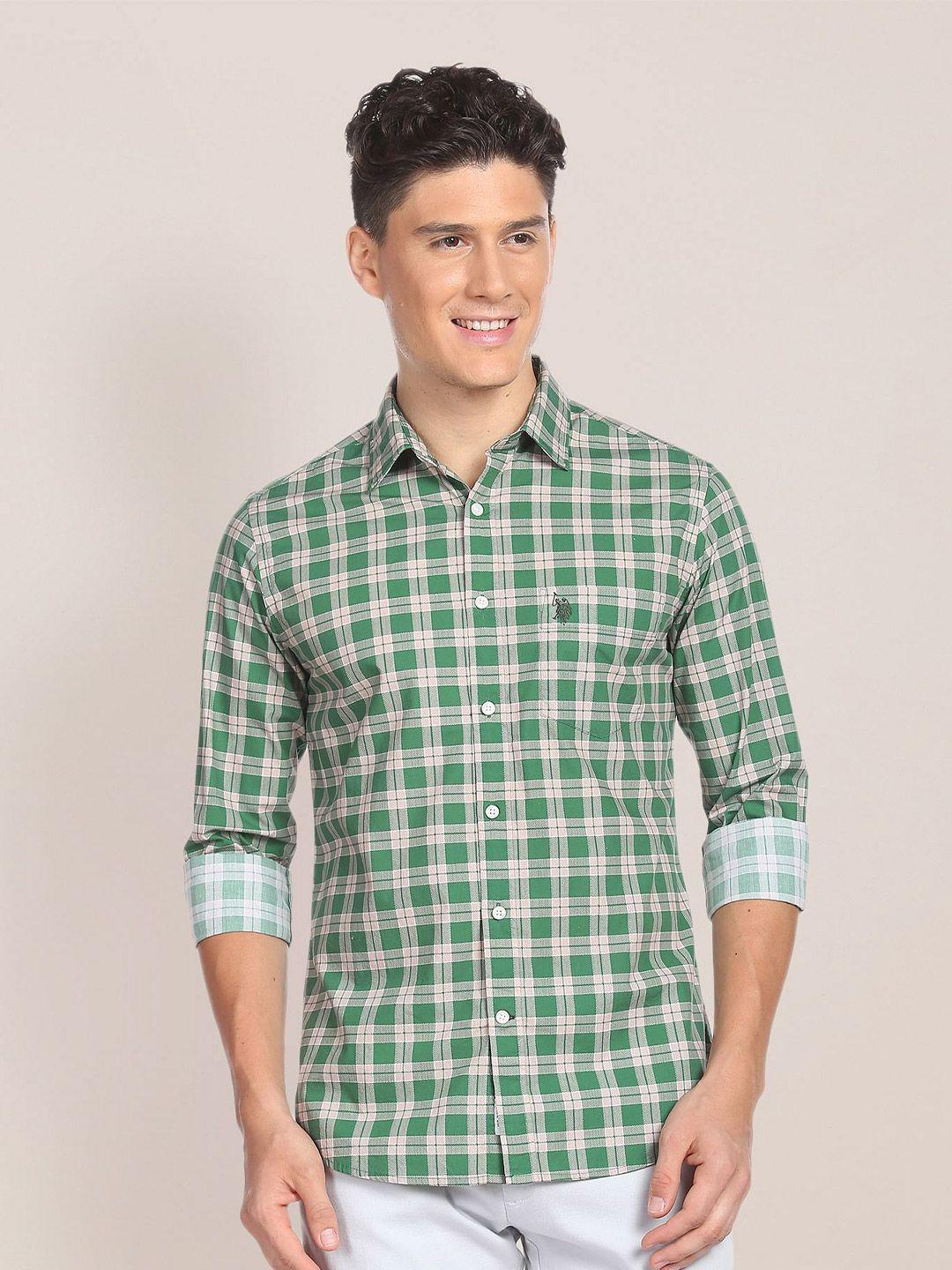 u.s. polo assn. tartan checked pure cotton casual shirt