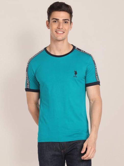 u.s. polo assn. turquoise slim fit cotton crew t-shirt