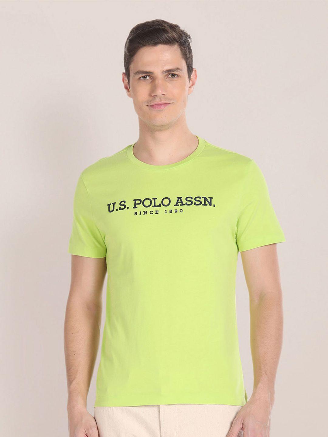 u.s. polo assn. typography embroidered pure cotton t-shirt