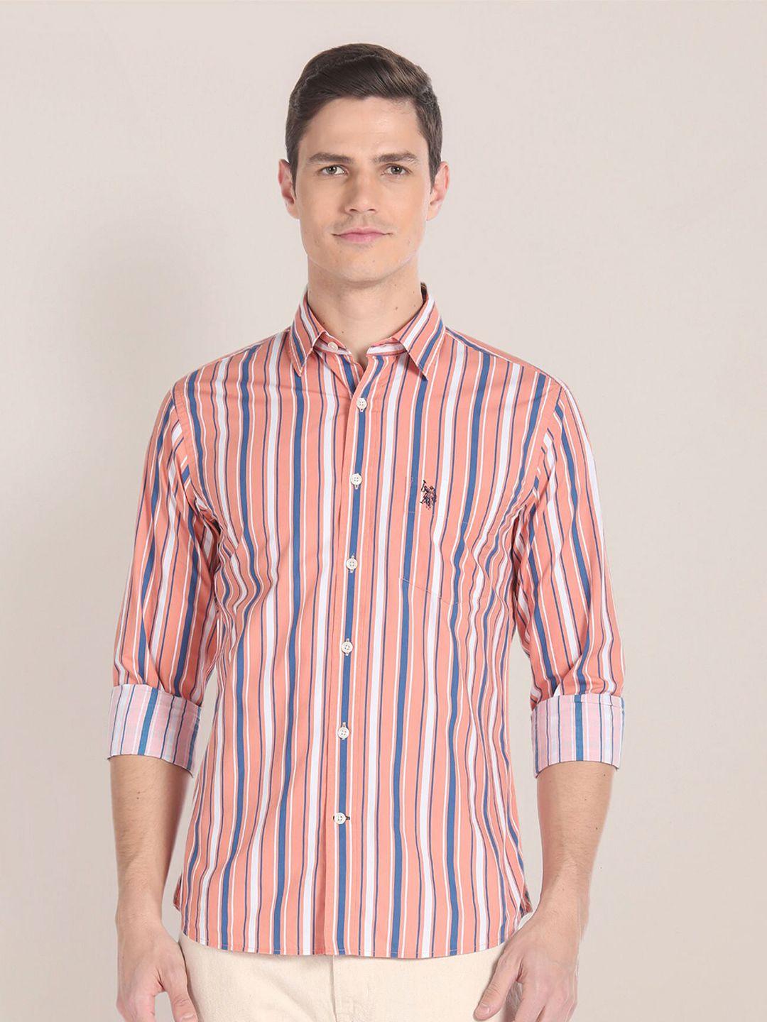 u.s. polo assn. vertical striped cotton casual shirt