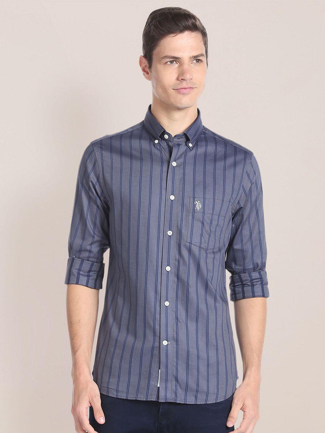 u.s. polo assn. vertical striped opaque casual shirt