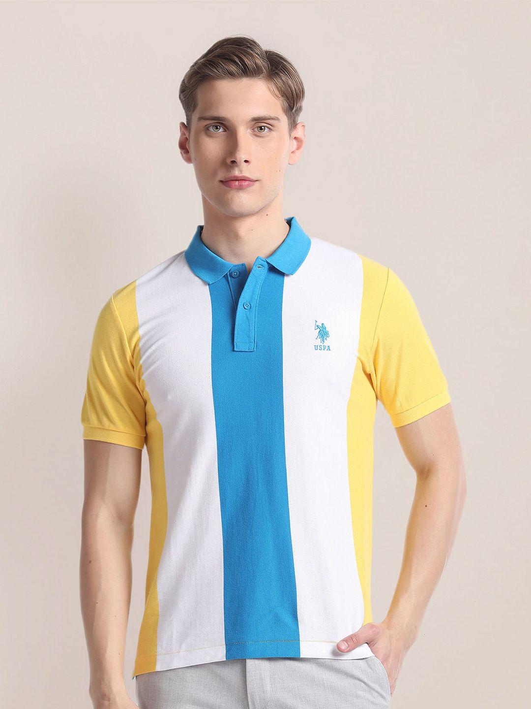 u.s. polo assn. vertical striped polo collar slim fit t-shirt