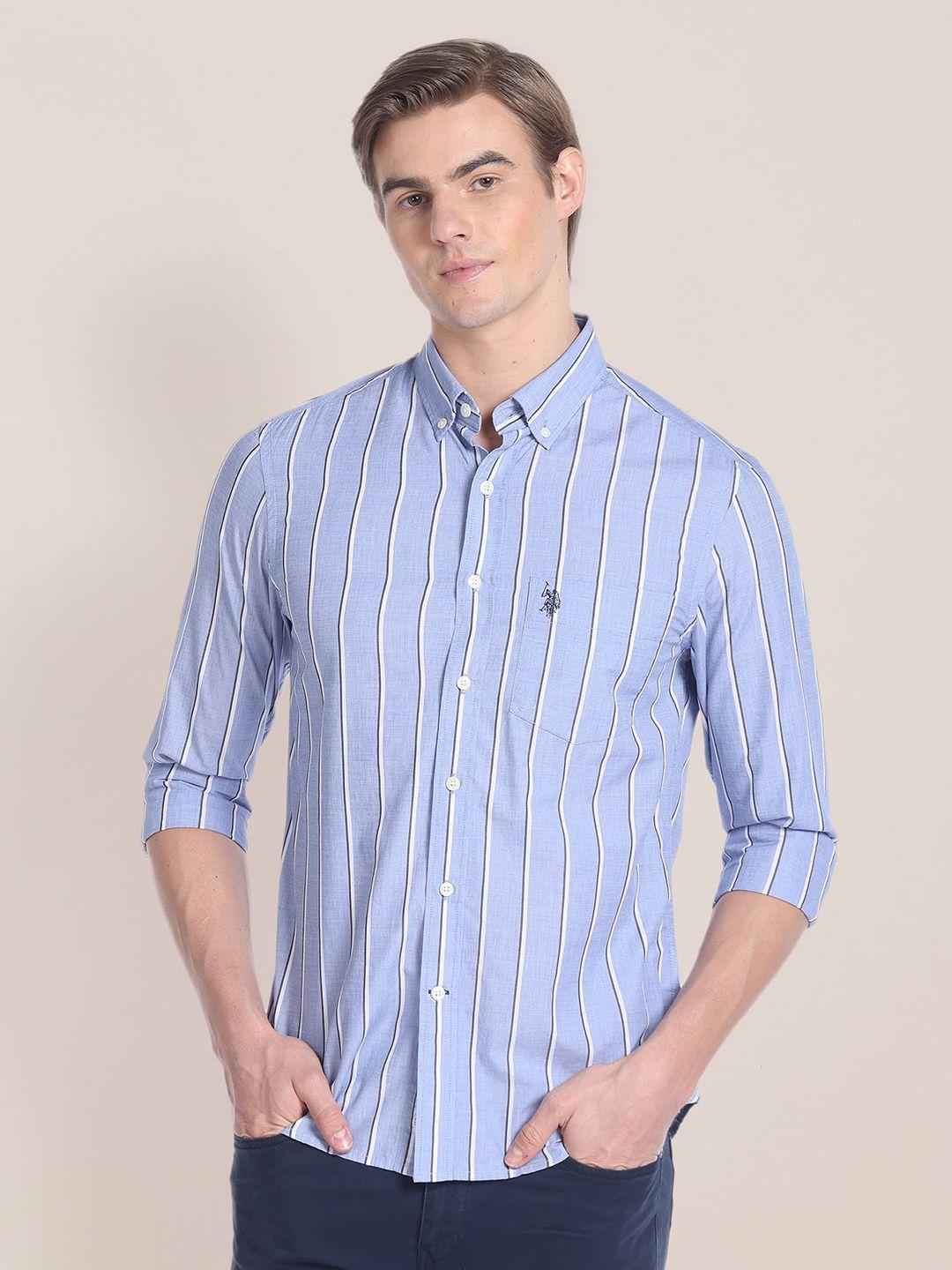 u.s. polo assn. vertical striped pure cotton casual shirt