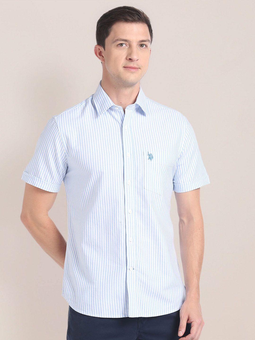 u.s. polo assn. vertical striped pure cotton casual shirt