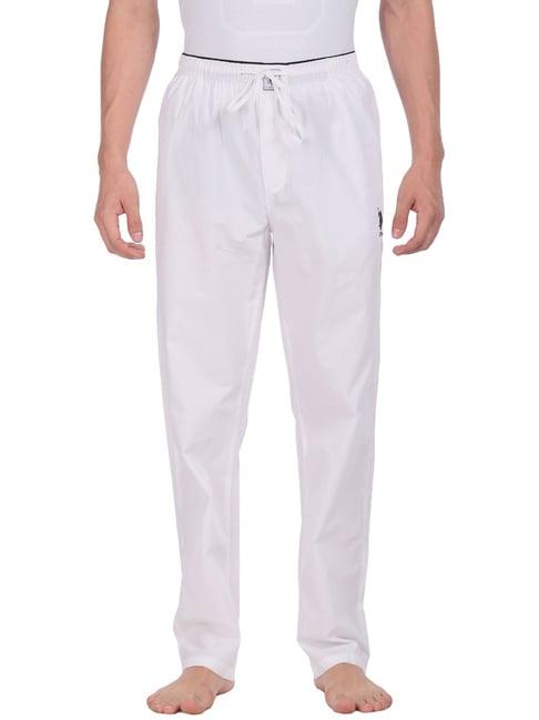 u.s. polo assn. white cotton regular fit lounge pants