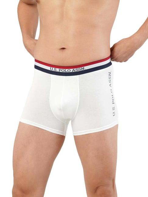 u.s. polo assn. white cotton regular fit trunks