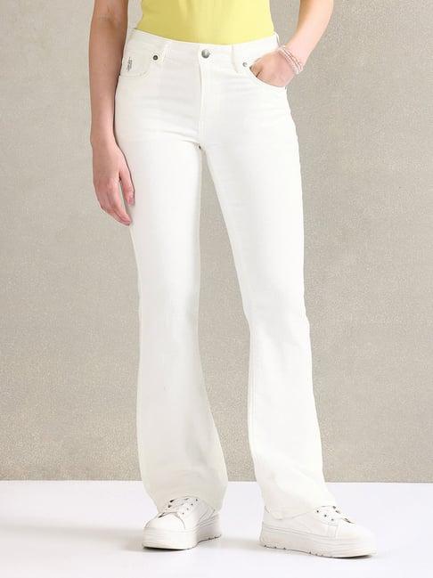 u.s. polo assn. white skinny fit mid rise bootcut jeans