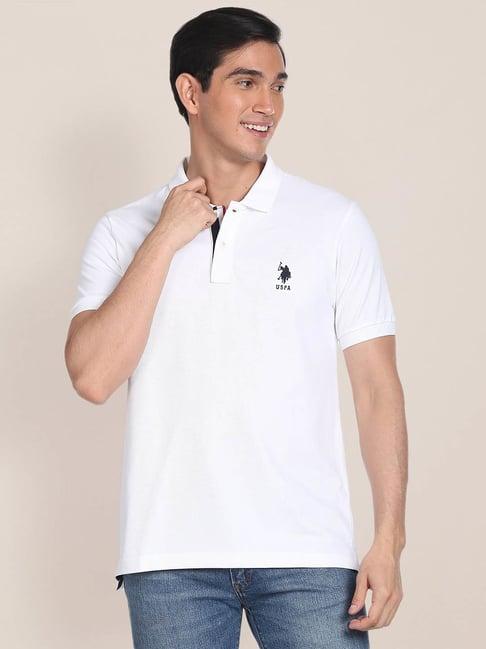 u.s. polo assn. white slim fit cotton polo t-shirt