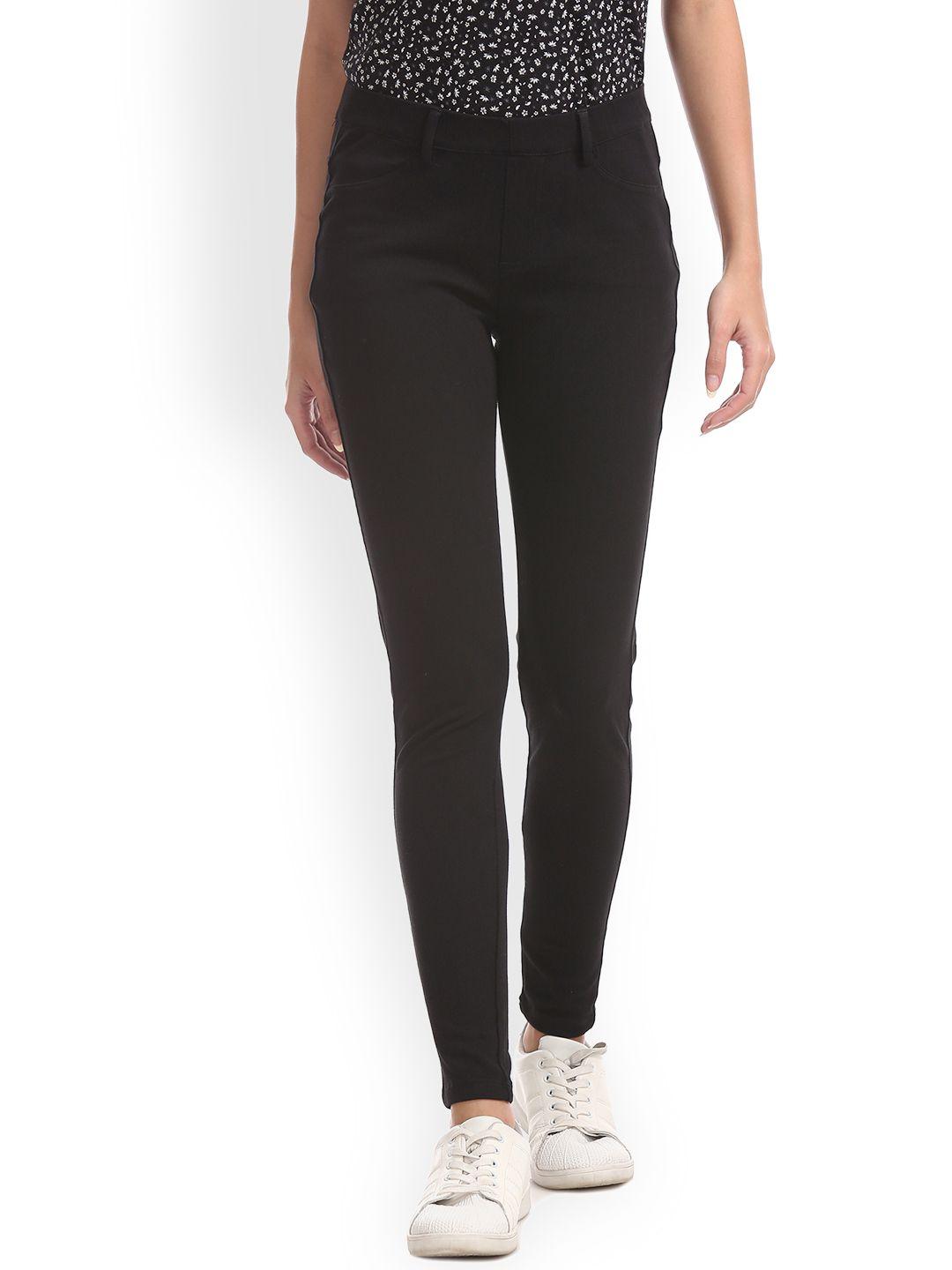 u.s. polo assn. women black solid track pant