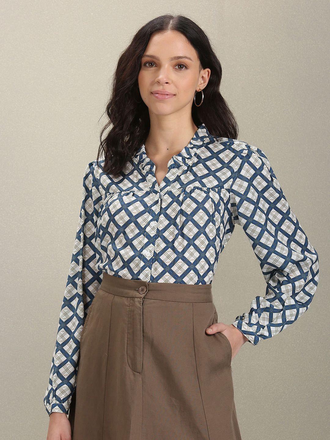 u.s. polo assn. women comfort fit geometric printed casual shirt