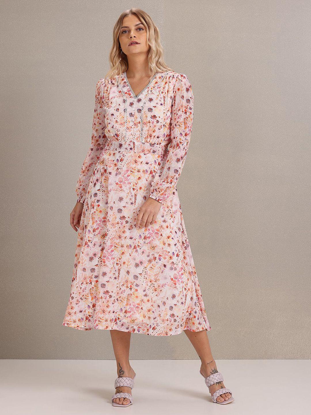 u.s. polo assn. women floral printed midi dress