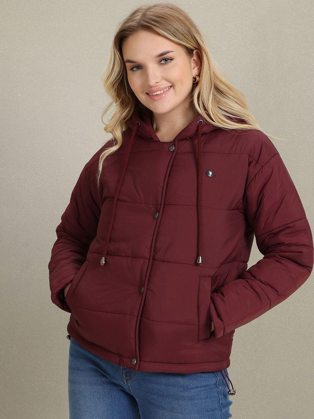 u.s. polo assn. women hooded padded jacket