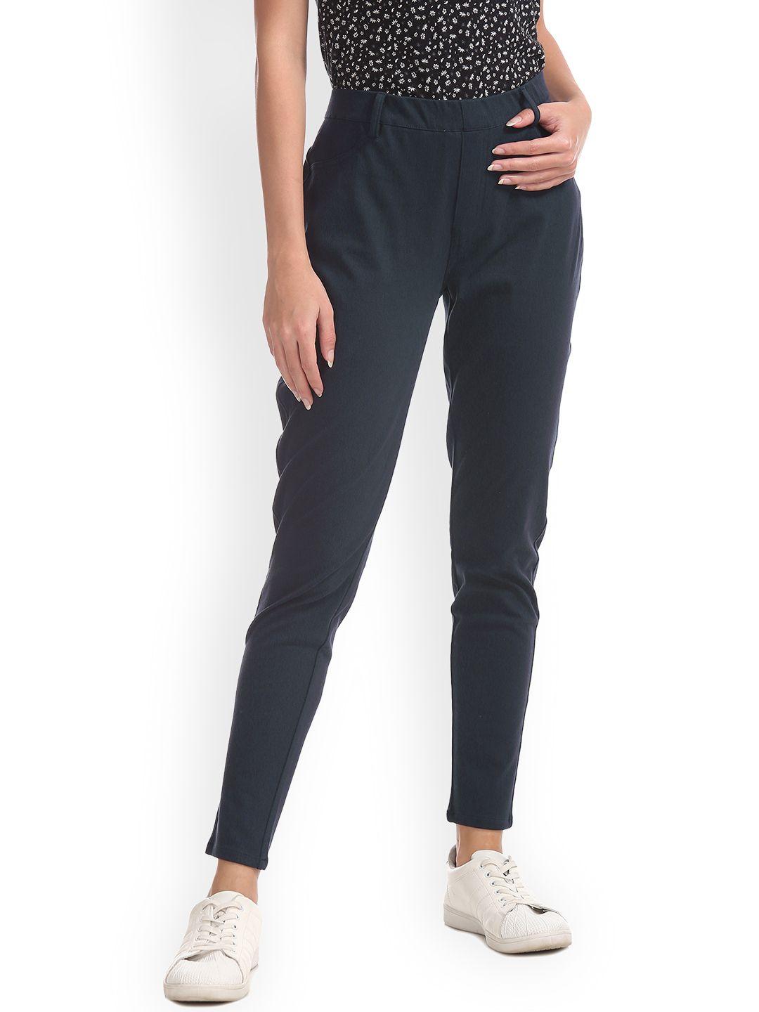 u.s. polo assn. women navy blue solid track pant