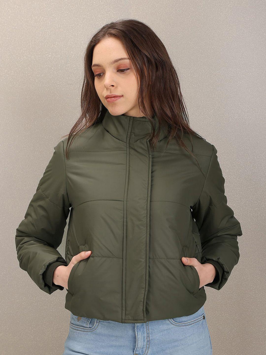 u.s. polo assn. women olive green solid padded jacket