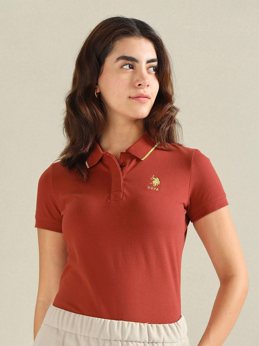 u.s. polo assn. women polo collar t-shirt