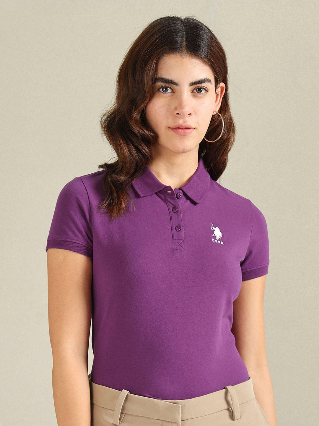 u.s. polo assn. women polo collar t-shirt