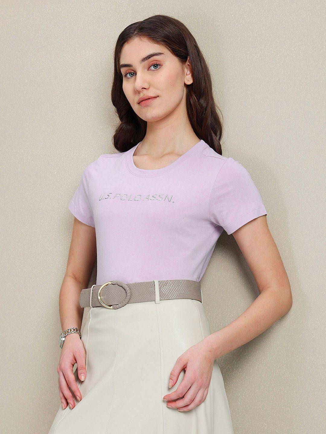 u.s. polo assn. women printed pure cotton t-shirt