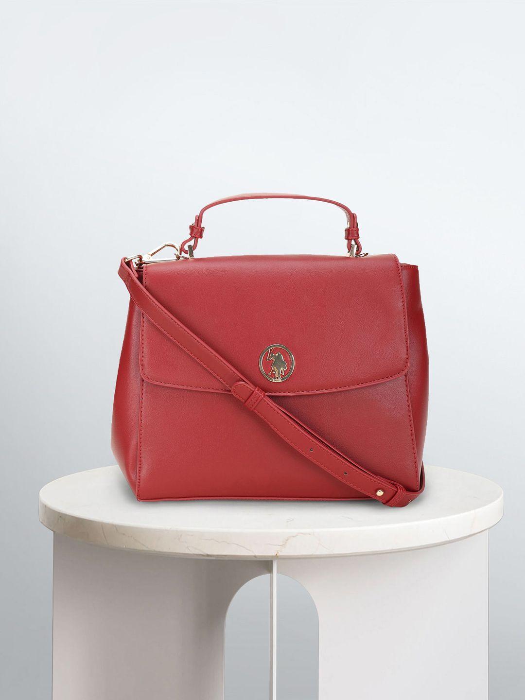 u.s. polo assn. women red pu satchel